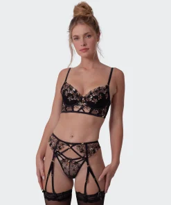 Vamp Allure Suspender - Black / Print Animal