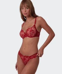 Vamp All Yours High Leg Brazilian Knicker - Dark Red