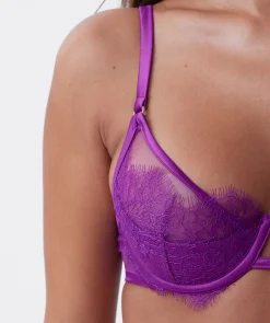 Vamp Eternity Push Up 1/4 Cup Bra - Dark Purple