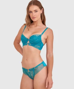 Vamp Eyes On You Push Up Bra - Teal