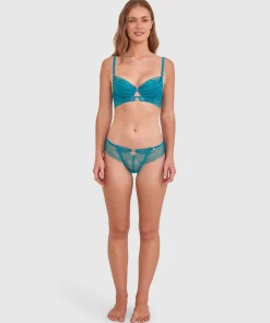 Vamp Eyes On You Push Up Bra - Teal