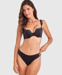 Vamp Feisty High Leg Brazilian Knicker - Black