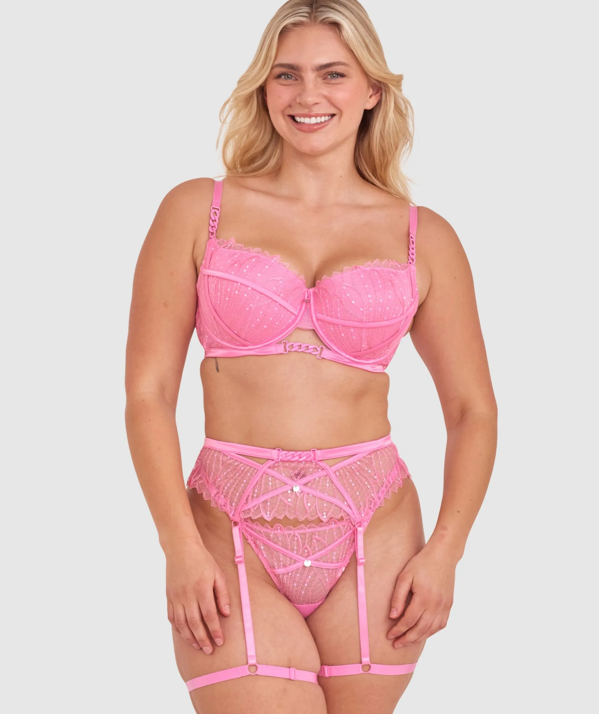 Vamp Flossy Suspender - Pink