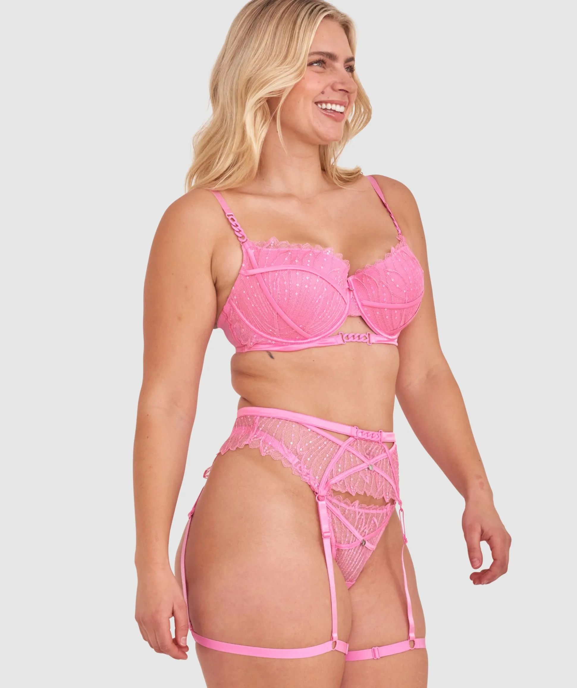 Vamp Flossy Suspender - Pink