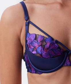 Vamp Follow My Lead Push Up 1/4 Cup Bra - Navy