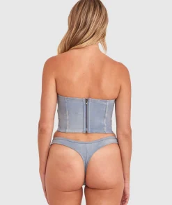 Vamp That's Hot High Leg G String - Grey
