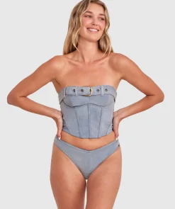Vamp That's Hot High Leg G String - Grey