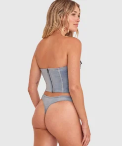Vamp That's Hot High Leg G String - Grey