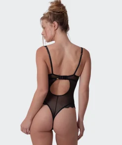 Vamp Two Can Play Push Up Bodysuit - Black
