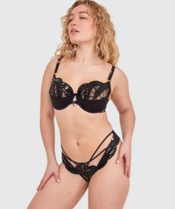 Vamp Vixen High Leg Brazilian Knicker - Black
