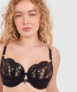 Vamp Vixen Push Up 1/4 Cup Bra - Black