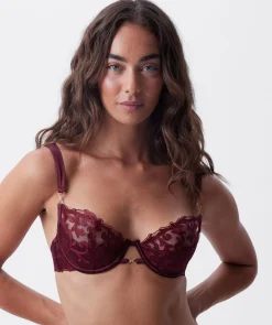 Vamp Yours Truly Push Up 1/4 Cup Bra - Berry